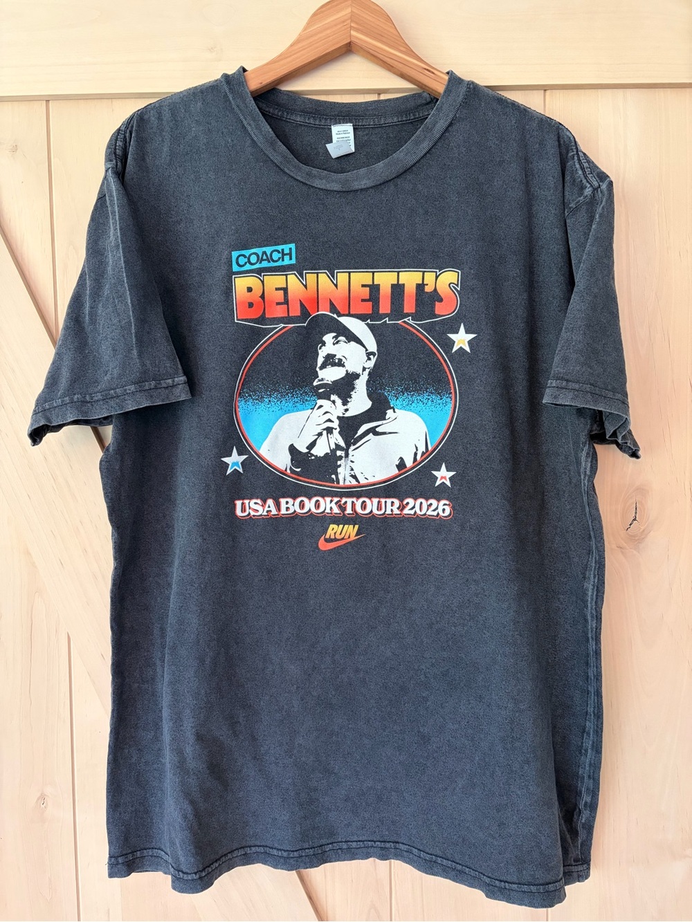 Coach Bennett's USA Book Tour 2026 Graphic Tee. Calling all runners!